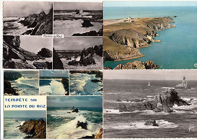 Lot 4 cartes postales anciennes POINTE DU RAZ