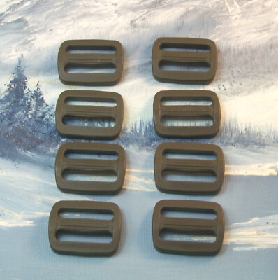 50mm Triglides Tactical Army Green Webbing Strapping Adjuster Tension Slider - 10 Pack