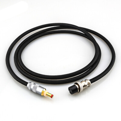 GX16-2 Pin to DC 2.1/2.5mm Reines Silber 4N HIFI Phono DC Power Cable Netzkabel