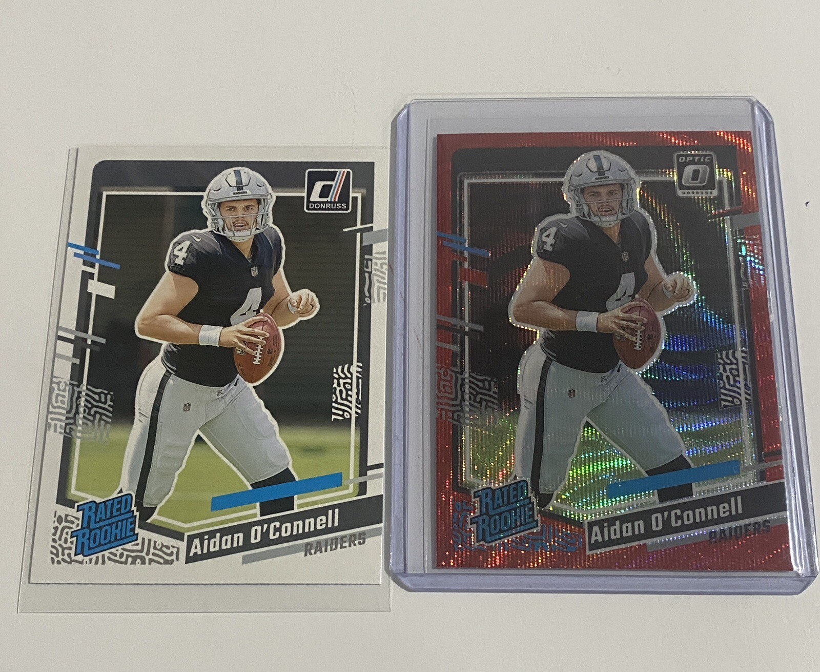 2023 Donruss Rated Rookie AIDAN O’CONNELL Optic Preview Red Wave SSP & Base!