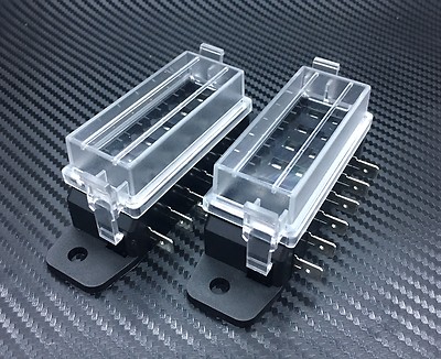 2 Pieces 6 Way DC32V-12v Circuit Blade Fuse Box Block Fuse Holder MINI ATC ATO 