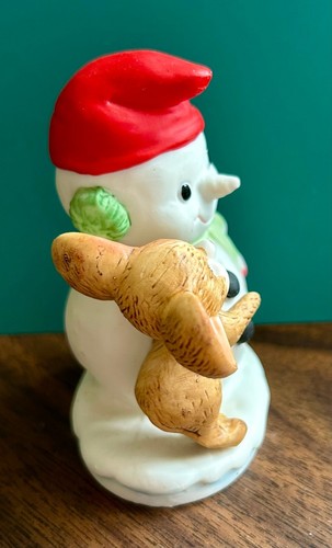 Set statuine vintage 2 pezzi Homco pupazzo di neve con topo/albero con topo - Foto 4 di 11