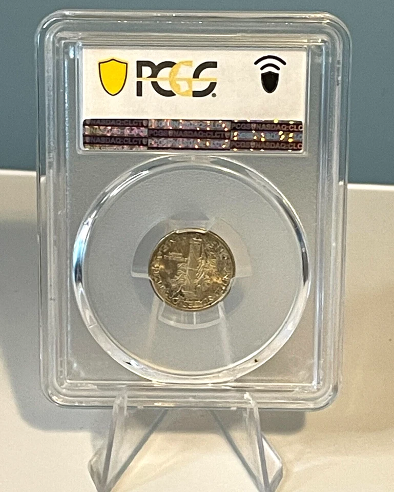 1936-P Mercury Silver Dime PCGS MS66FB "Gold Shield" w/beautiful toning - Image 2 of 3