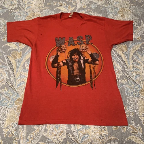 Wasp Concert Tour T-Shirt Size M 1980s vintage concert t-shirt, vintage, single stitch, B+ condition