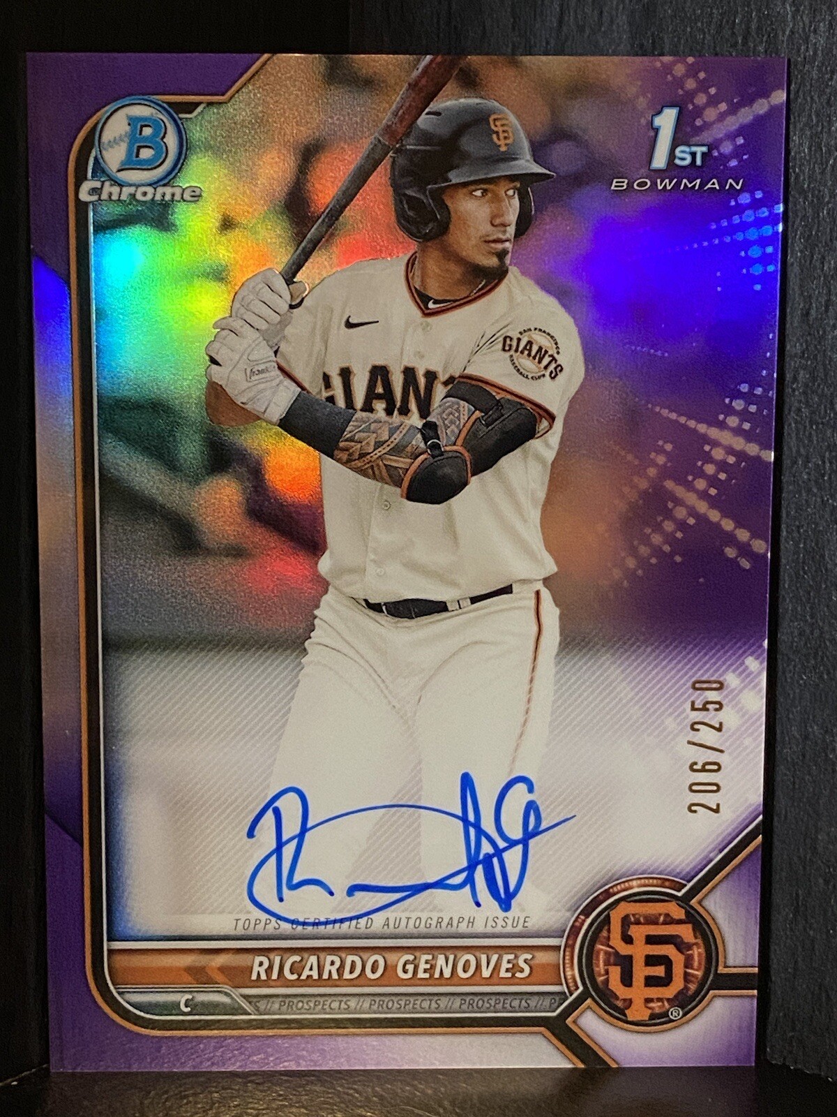 Ricardo Genoves 2022 Bowman Chrome Purple Refractor 1st RC Auto 206/250 #CPA-RGV