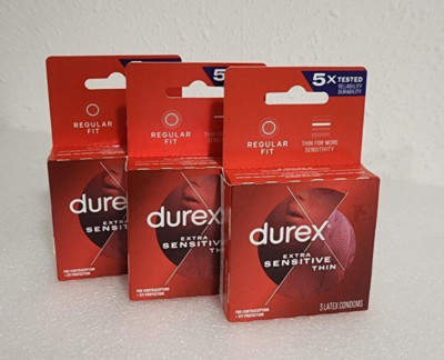 3 Pkgs. x Durex Extra Sensitive Thin For Contraception Latex Condom, 3 Ct Each