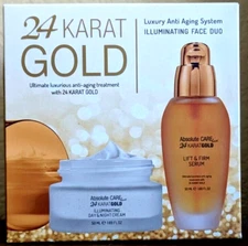 ABSOLUTE CARE 24k. GOLD Illuminating DAY&NIGHT Cream, Anti Aging Lift&Firm Serum
