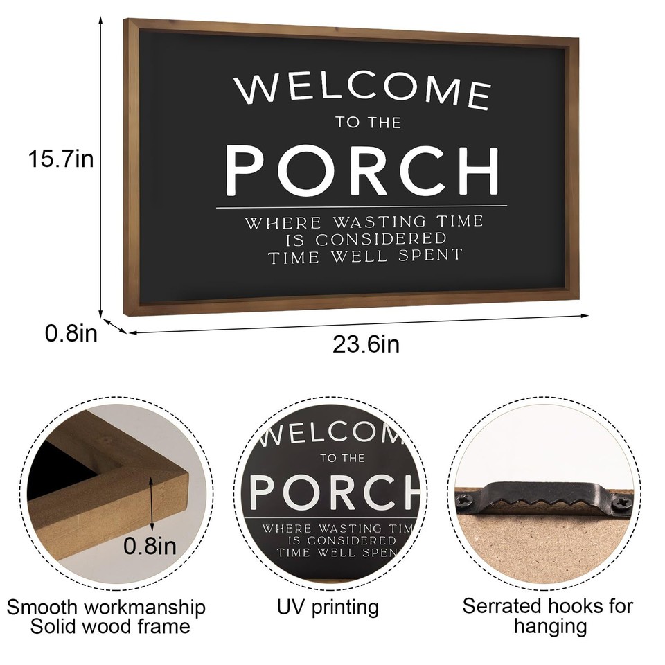 To Our Porch Sign Wooden Front Porch Wall Decor Outdoor Rustic
