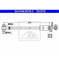 ATE Bremsschlauch Bremsleitung Hinten Links FüR Ford Mondeo II Turnier
