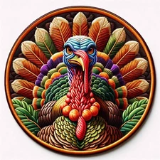 Thanksgiving Turkey Patch Embroidered Iron-on Applique Crafts Clothing Family