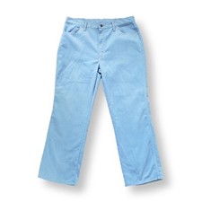 1970s Vintage Maverick Blue Denim Bootcut Jeans 36" Light Wash 70s Straight Leg