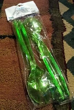 VTG EVRIHOLDER Salad Serving Spoons Retro Chic Neon Green Kitchen Utensils 