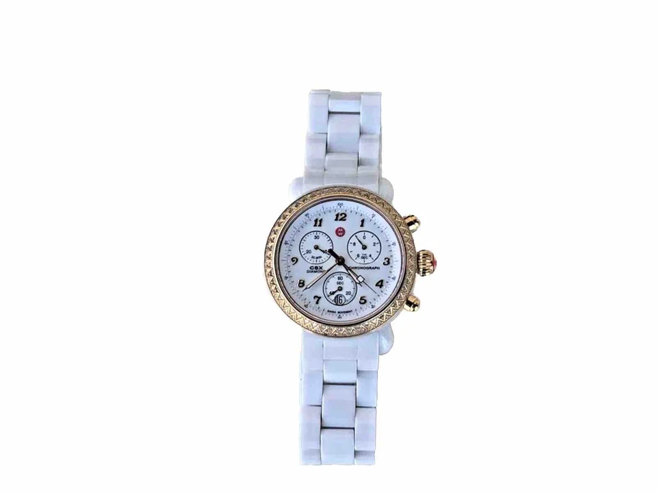 Швейцарские кварцевые часы-хронограф Michele CSX, керамика, бриллиант, золото - Изображение 4 из 4