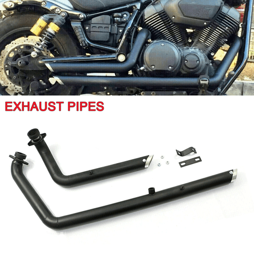 Shortshots Staggered Exhaust Pipes Kit For Yamaha Star Bolt XV950 XVS950 2010-18 - Picture 2 of 8