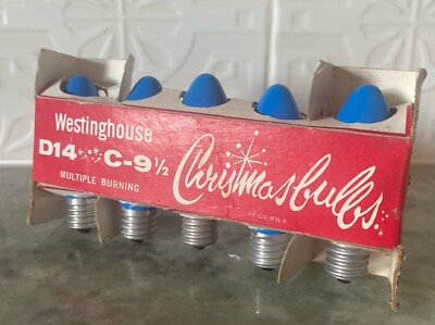 Westinghouse Christmas Bulbs D14 C-9 1/2 Blue 5 Bulbs Multiple Vintage New Old