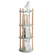 Storage Shelf Rotating Bookshelf 4 Tier Bookcase Large-Capacity Storage Space