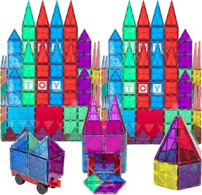 Playmags Magnet Baufliesen Set für Kinder - 56-teilig stärker 3D Magnetblock