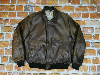 Chevignon Vintage Leather Jacket Mc Thorne's World Traveler Gr