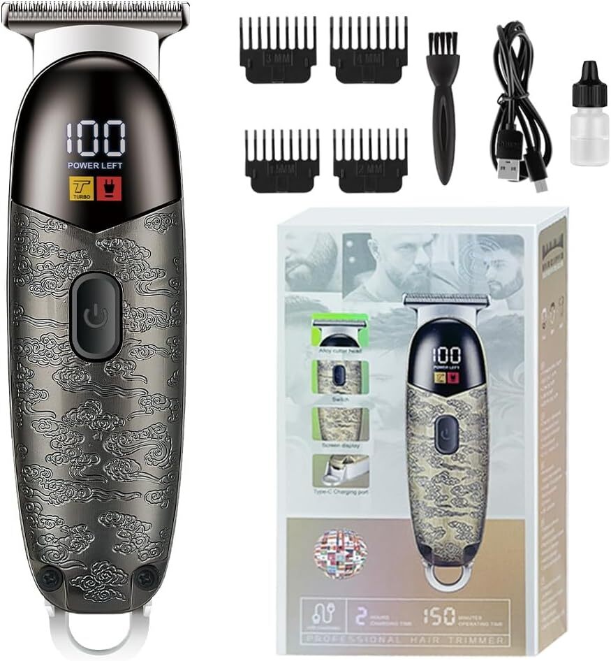 Hair Trimmer for Men Professional, Grooming Cutting Kit, Mustache T Blade Liners