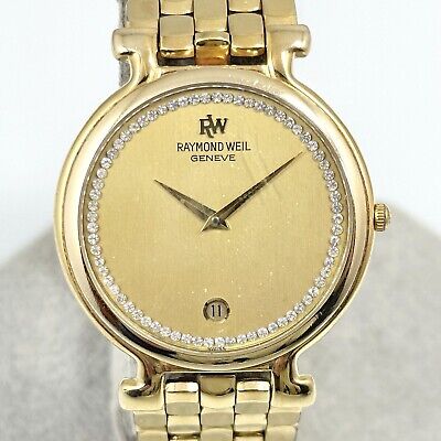 Raymond Weil Men's Watch Geneve 18k Gold Electroplated 10m Raymond Weil Men's Watch Geneve 18k Gold Electroplated 10m