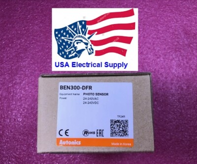  AUTONICS BEN300-DFR Photo sensor, Diffuse Reflective,Light/Dark On, 24/240V