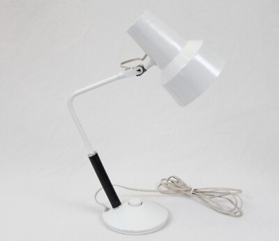 Jac Jacobsen Luxo Vintage White Desk Table Lamp D11 L11 Mid Century Modern