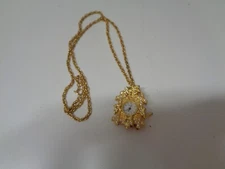 Vintage Dufonte Lucien Piccard Pendant Pin Watch Necklace