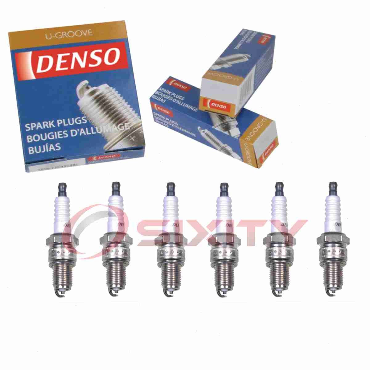 6 pc Denso Standard U-Groove Spark Plugs for 1989-2000 Plymouth Voyager 3.0L ii