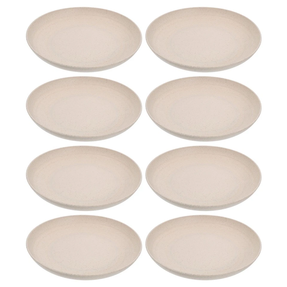  8-teilige Teller aus Weizenstroh: Unzerbrechliches Esstablett, - Bild 3 von 4