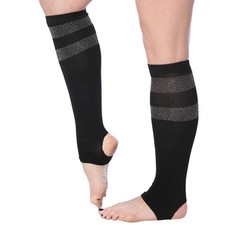 Tipi Toe Stirrup Yoga Socks, Knee-High Leg Warmers, Open Heel Non-Slip Design