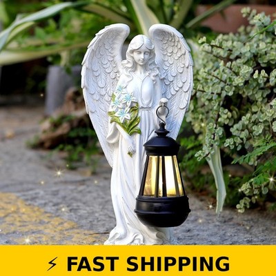 VChymm Solar Angel Outdoor Garden Statue - 13.2 Inches