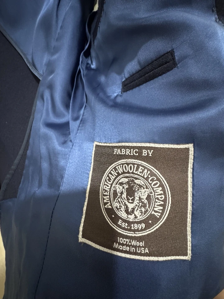 Blazer deportivo J.Crew Ludlow 36S para hombre ajustado doble ventilación azul marino lana Foto 4 de 4