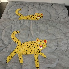 Pr Pottery Barn Kids Quilted Cheetah Applique Standard Pillow Shams Jungle 2020