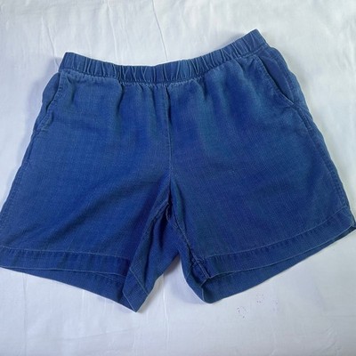 Pure Jill Indigo TENCEL Lyocell Shorts M Petite Blue Elastic Waist Comfy Coastal