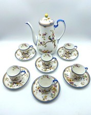 Set of Coffee Pot 6 Aynsley Pembroke Cups & Saucers Vintage Fine Porcelain VGC