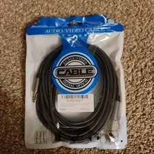 OFC Premium 6.35mm TS to 6.35mm TS, Guitar Cable  Braided - 15FT -1PK New