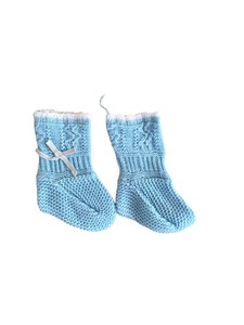 Vintage Handmade Baby Boy Or Girl Knitted Crotchet Booties Socks