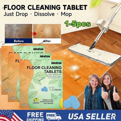 12x Floor Cleaning Solution Tablet, Deep Cleans for Multiple Floors, lemon Scent
