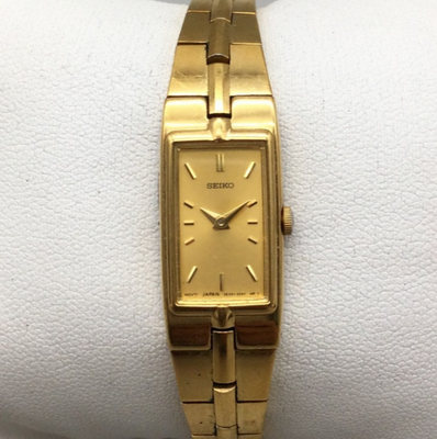 210 SEIKO 時計　オクタゴン　アンティーク　レディース　ゴールド　レトロ Vintage Seiko Watch Women 2E20-7479 13mm Gold Tone Rectangle New