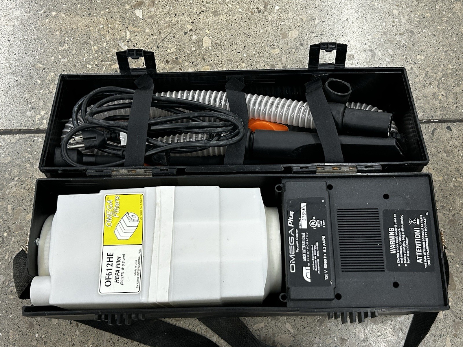 Atrix International Omega Plus, HEPA Vacuum Cleaner, 120V, 50/60 HZ, 5.2 AMP