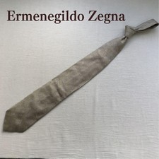 Ermenegildo Zegna Small Flower Pattern Beige Wide Silk N9754 Limited Edition Men