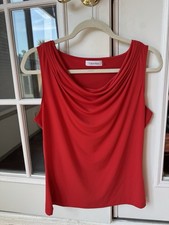 Calvin Klein Women's Red Zip-Front Lightweight Jacket with Drawstring Collar