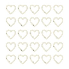 25Pcs Heart Shaped Keychain Clips, Zinc Alloy Spring Snap Hook, Beige