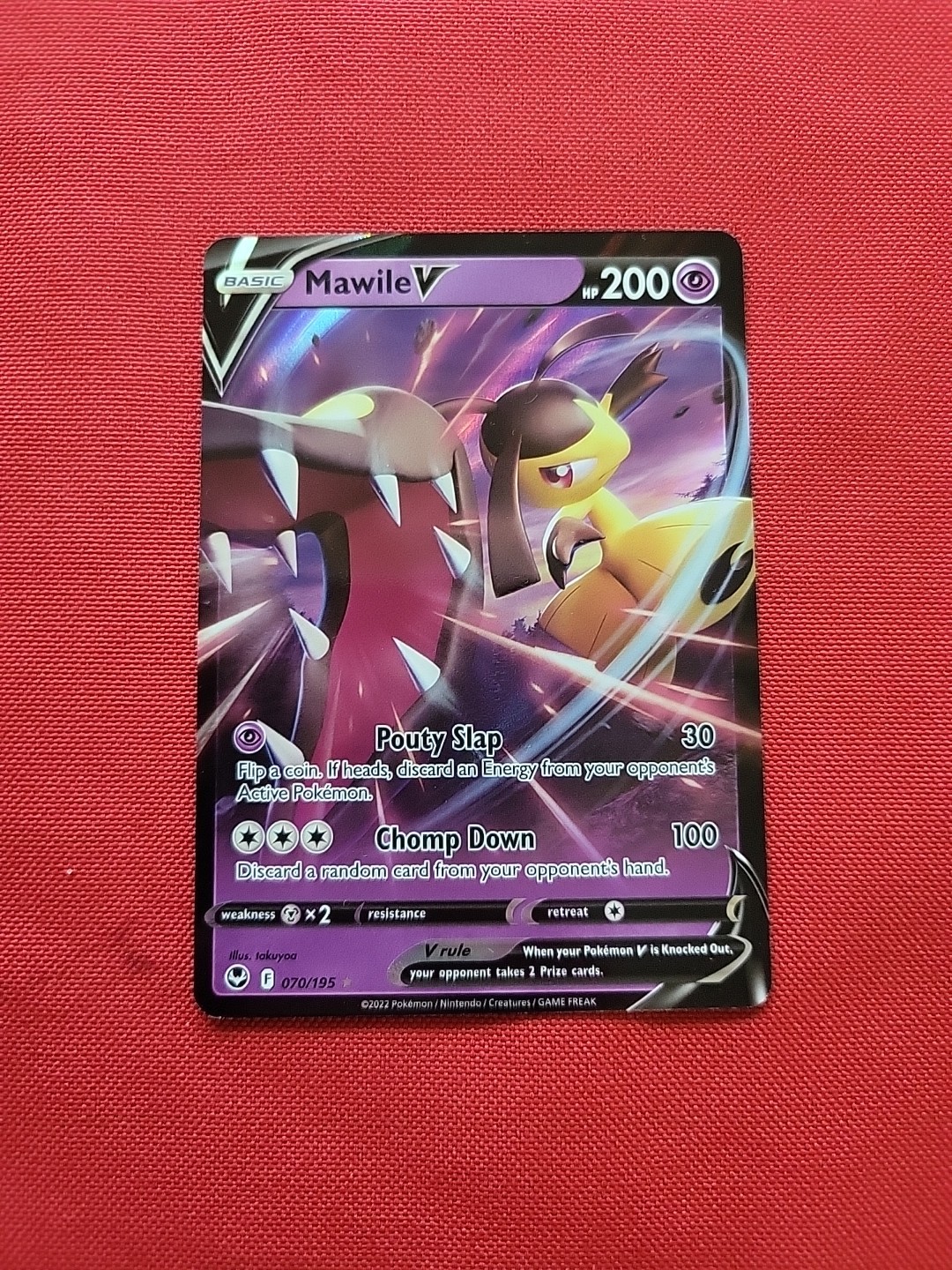 Pokemon: Mawile V #70/195 Ultra Rare Silver Tempest Holo Rare 2022 - MINT - E121