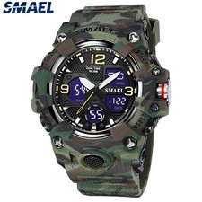 SMAEL Men Sport Watch Military Outdoor Wristwatch Camouflage Digital LED Watches