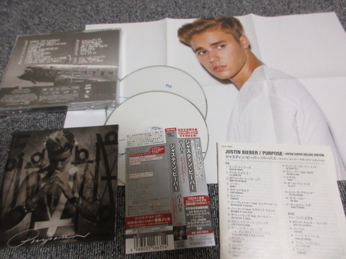 JUSTIN BIEBER / purpose + super hits /JAPAN LTD CD&DVD OBI bouns