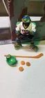 Vintage 1991 TMNT Slap Shot Leonardo Figure Ninja Turtles Playmates Leo Hockey