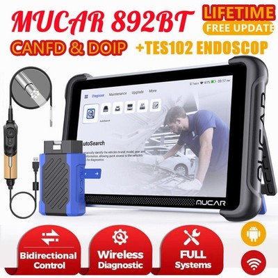 MUCAR 892BT ECU Key Pr0gramming Tool Bidirectional OBD2 Scanner FCA AutoAuth Set