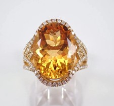 2.00Ct Oval Cut Lab-Created Citrine Halo Engagement Ring 14K Yellow Gold Plated