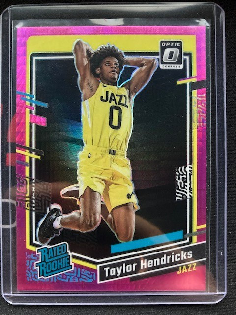 2023-24 Donruss Optic - Rated Rookie Taylor Hendricks #233 Pink Hyper Prizm (RC)